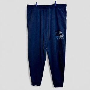 Disney Men's Dark Blue Joggers with Mickey Design